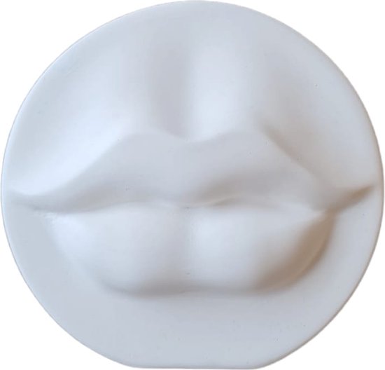 Kandelaar lippen wit - 100% Jesmonite - handgemaakt - dinerkaars- decoratie kandelaar