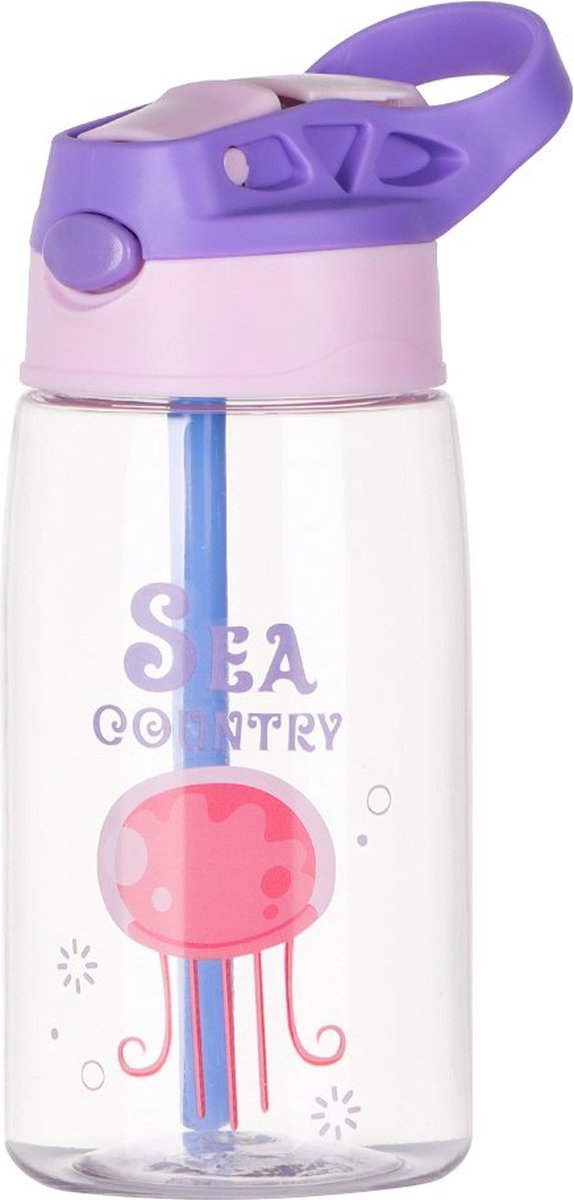 Zeekwallen Drinkfles met Rietje - BPA-vrij - Tritan Hoge Kwaliteit 480 ml