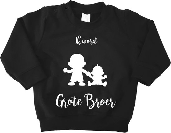 Ik word grote broer | zwangerschapsaankondiging | Sweater| Trui | Zwart