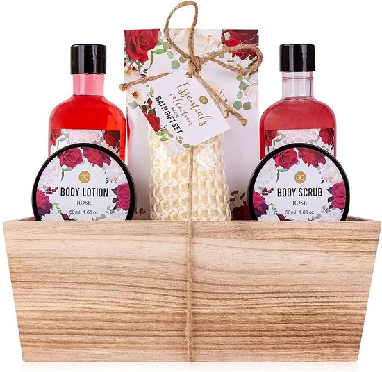 Verjaardag Cadeau Vrouw Verwenpakket In Houten Kist Rose 