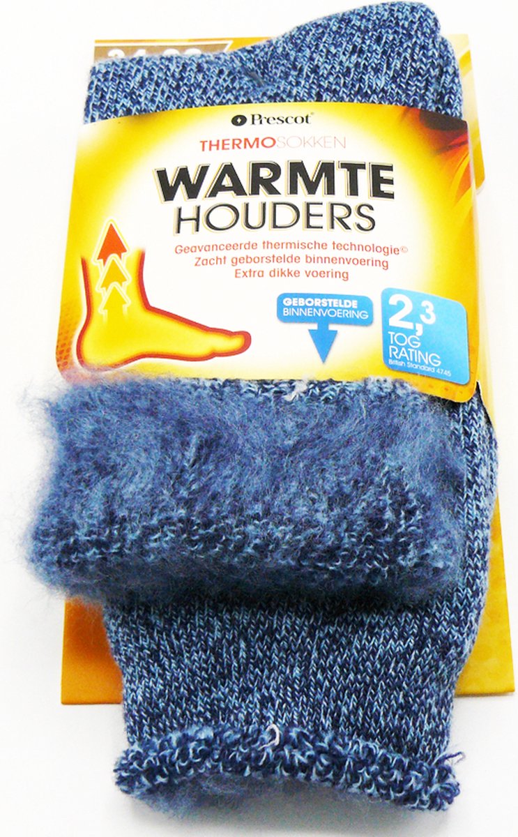 Doodadeals® Thermosokken – Warme Sokken – Voorkom Koude Voeten – Oneffen Blauw – Maat 34/39 – 1 Paar