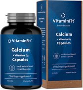 VitaminFit Calcium + vitamine D3 capsules - Voedingssupplement -Bio actieve vorm Citraat - Plantaardige D3 uit algen