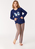 Woody pyjama meisjes/dames - donkerblauw - schaap - 222-1-PLG-S/869 - maat 104