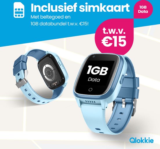 Qlokkie Kiddo 21 GPS Horloge kind 4G GPS Tracker Whatsapp