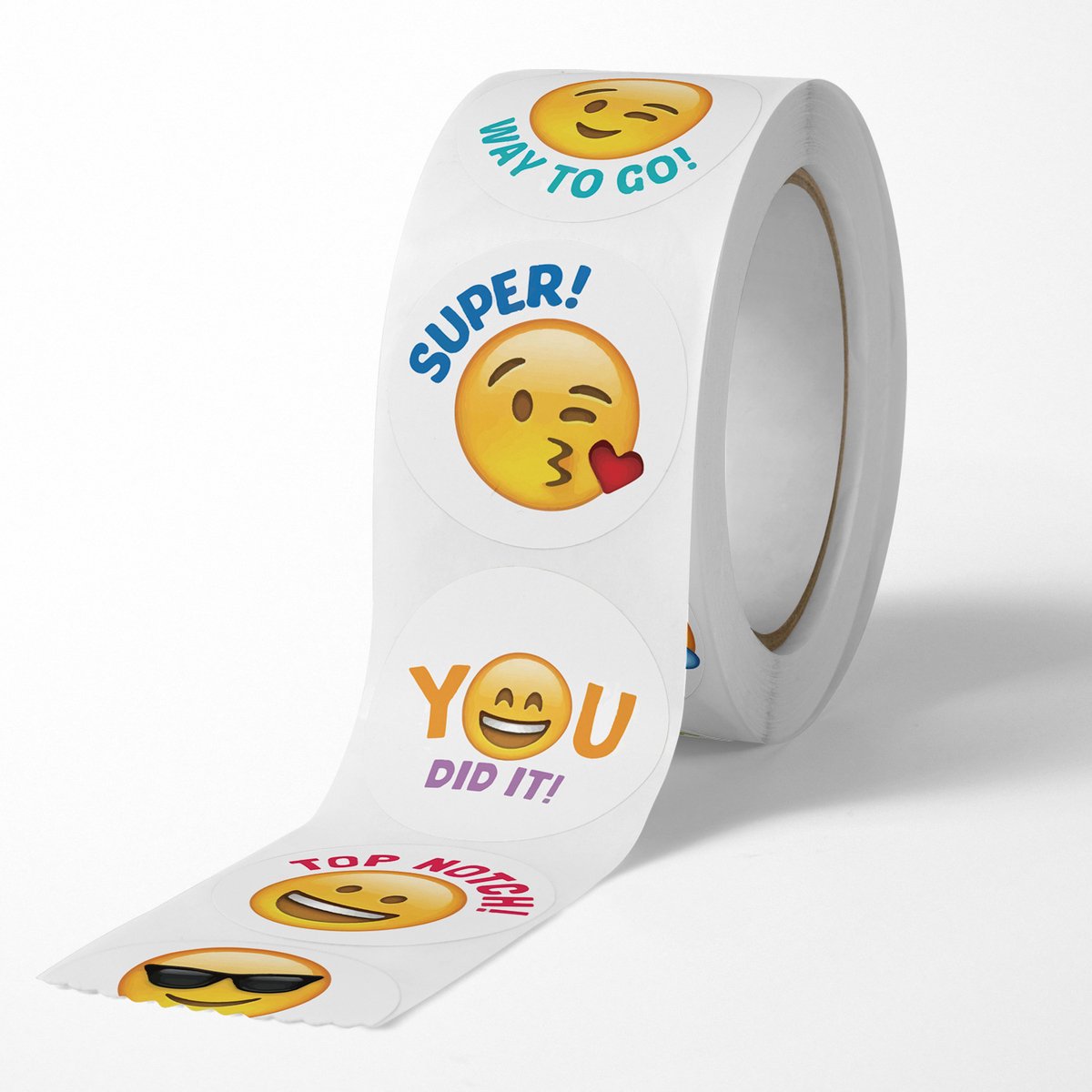 beloningsstickers - emoticon sticker - 500 stickers op rol - stickers voor kinderen - stickerrol - motivatiestickers — afbeelding 4