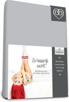 Badstof Stretch - Splittopper Hoeslaken - 160 x 200 cm - Zilver Grijs