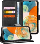 Hoesje geschikt voor Samsung A23 - Book Case Leer Wallet Cover Portemonnee Pasjeshouder Hoes Zwart