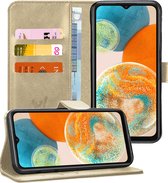 Hoesje geschikt voor Samsung A23 - Book Case Leer Wallet Cover Portemonnee Pasjeshouder Hoes Goud