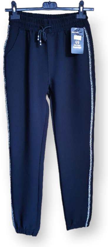 Sport broek voor dames vrouwen met zijzakken, band aan zijkanten, stretch broek Maat L/XL