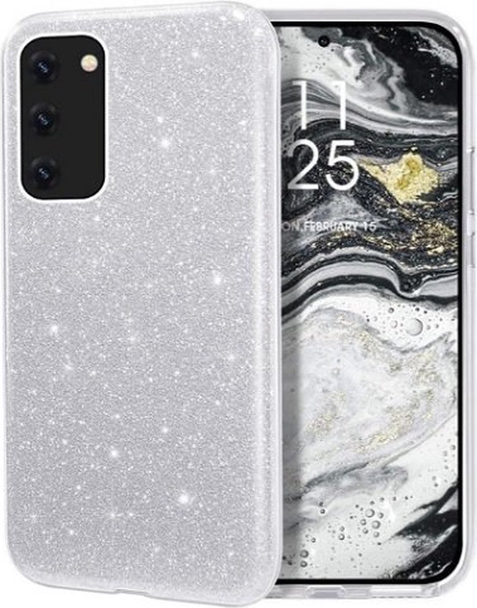 Samsung S10 Lite Siliconen Glitter Hoesje Zilver