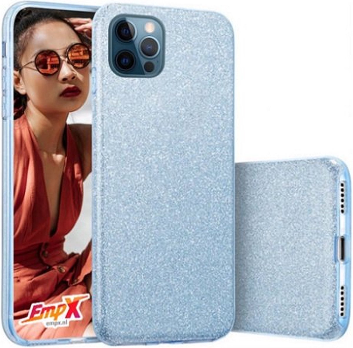 Samsung S20 Siliconen Glitter Hoesje Blauw