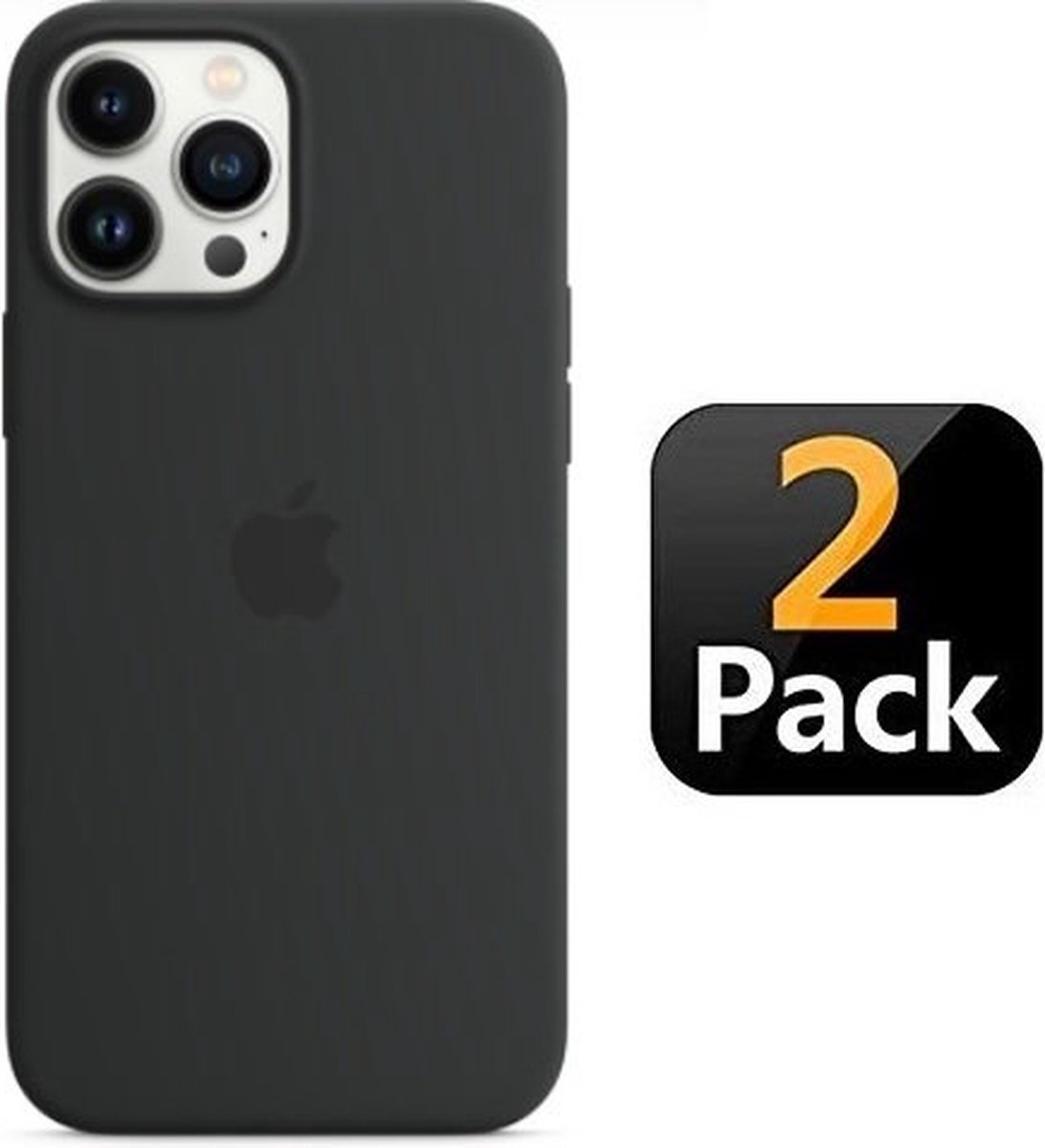iPhone 13 Pro Max Hoesje TPU Siliconen Zwart 2x