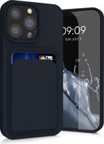 kwmobile telefoonhoesje geschikt voor Apple iPhone 13 Pro - Hoesje met pasjeshouder - TPU case in donkerblauw