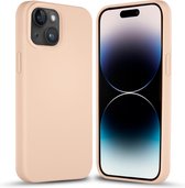 Coverzs Solid silicone case geschikt voor Apple iPhone 14 (zacht roze) - iPhone 14 hoesje roze - iPhone 14 case geschikt voor Apple - Luxe siliconen hoesje met 3-laags bescherming