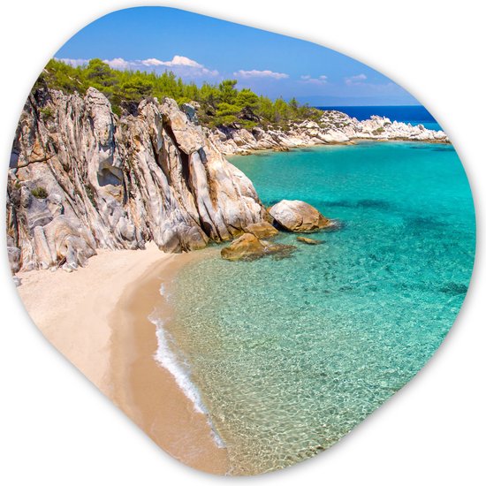 Décoration murale Organique - Décoration Décoration murale Plastique - Peinture Organique - Mer - Plage - Été - 60x60 cm - Forme Miroir Organique sur Plastique