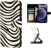 iPhone 12 Mini Hoesje Met Pasjeshouder Bookcase Zebra