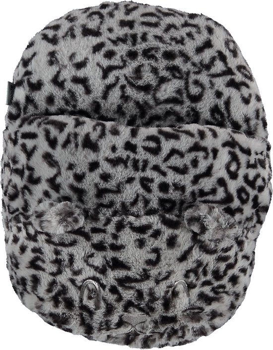 Chaussons chauffe-pieds larges imprimé guépard/léopard gris taille unique 30 x 27 cm - Chaussons animaux/chaussons animaux