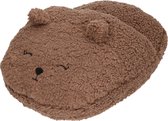 Grote voetenwarmer slof beer chocolade bruin one size 30 x 27 cm - Dierensloffen/dierenpantoffels