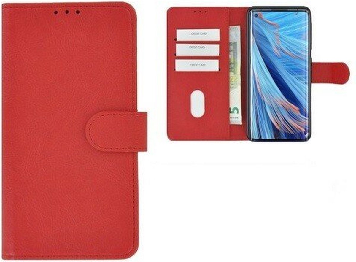 Oppo Find X2 Neo Hoesje Met Pasjeshouder Bookcase Rood