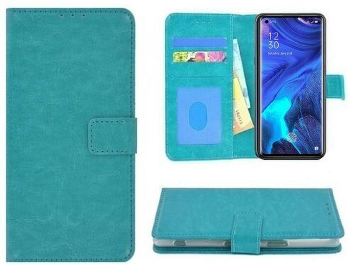 Oppo Reno 4 Hoesje Met Pasjeshouder Bookcase Turquoise