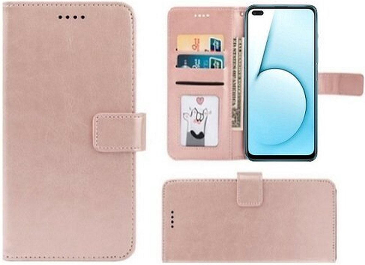 Realme X50 5G Hoesje Met Pasjeshouder Bookcase Rose Goud
