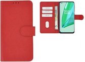 OnePlus 9 Pro Hoesje Met Pasjeshouder Bookcase Rood