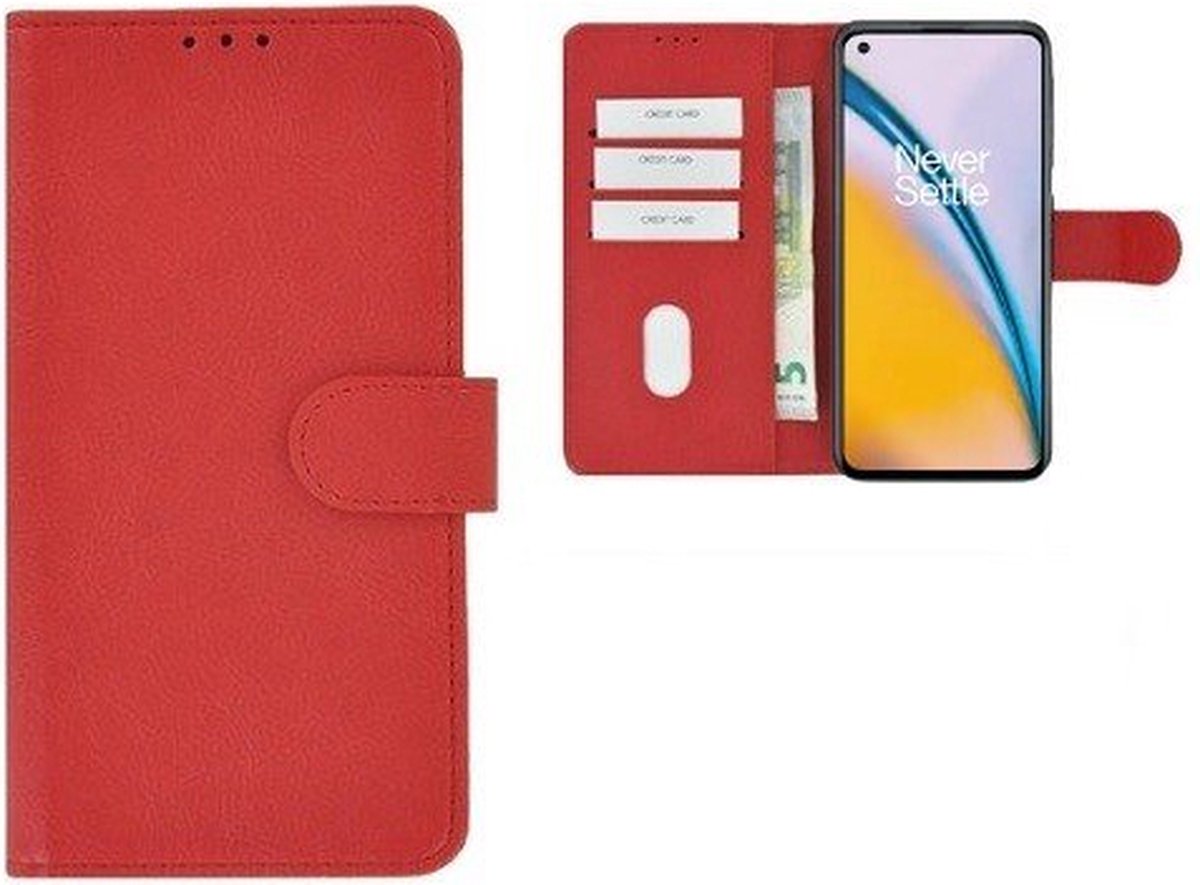 OnePlus Nord 2 Hoesje Met Pasjeshouder Bookcase Rood