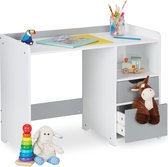 Bureau enfant Relaxdays avec tiroirs - table enfant avec espace de rangement - petit bureau chambre enfant