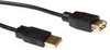 ACT USB 2.0 A male - USB A female zwart 1,80 m SB2220