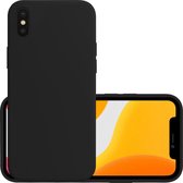 Hoes Geschikt voor iPhone Xs Max Hoesje Cover Siliconen Back Case Hoes - Zwart