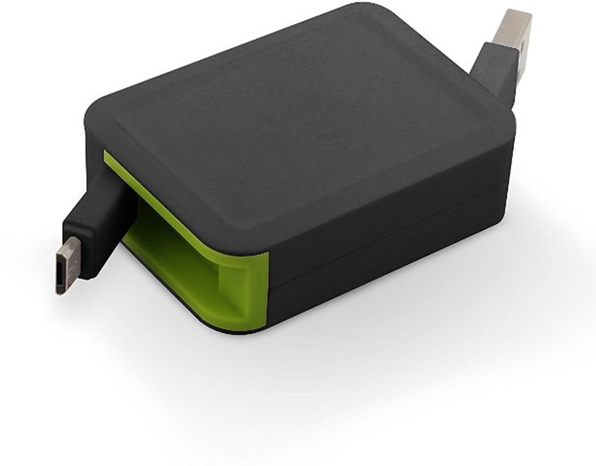 Muvit Usb-retractiekabel Naar Micro 0.8 M 2.4a Zwart
