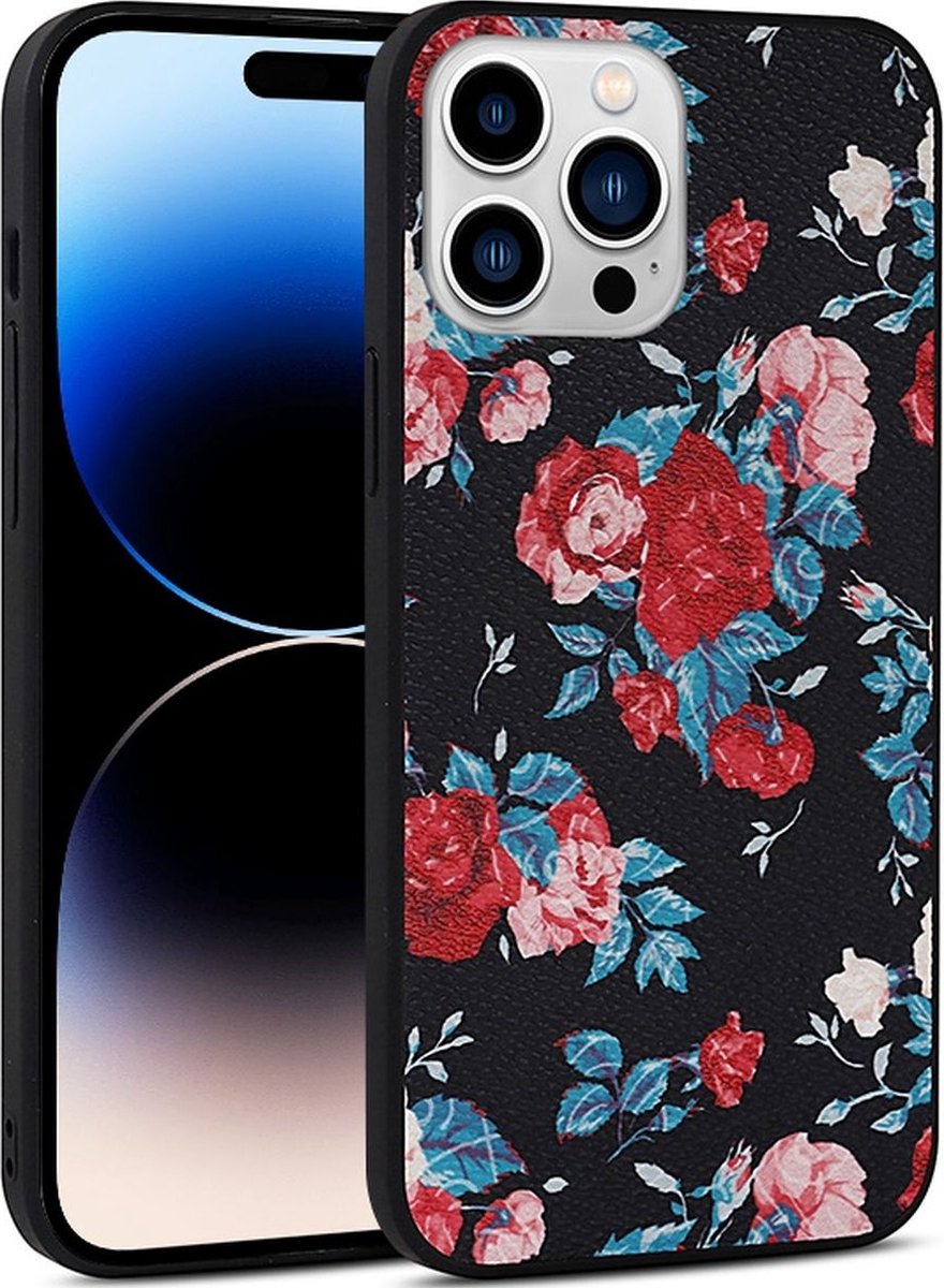 Mobigear Hoesje geschikt voor Apple iPhone 14 Pro Max Telefoonhoesje Hardcase | Mobigear Flowers Backcover | iPhone 14 Pro Max Case | Back Cover - Model 2