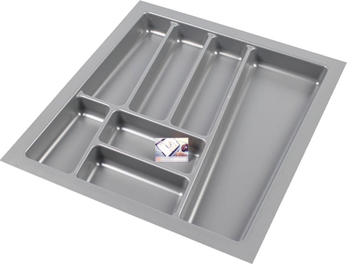 Kunststof Bestekbak Style Serie Grijs , Breedte 44-40 cm - Diepte 48-44 cm - Bestekbakken op maat - Besteklade - Bestekcassette