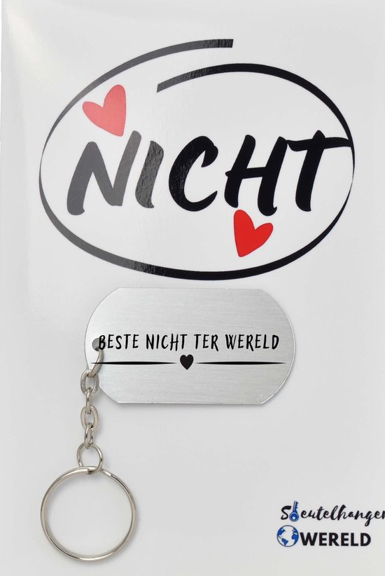 Beste nicht ter wereld Sleutelhanger inclusief kaart - nicht cadeau - nicht - Leuk kado voor je nicht om te geven - 2.9 x 5.4CM