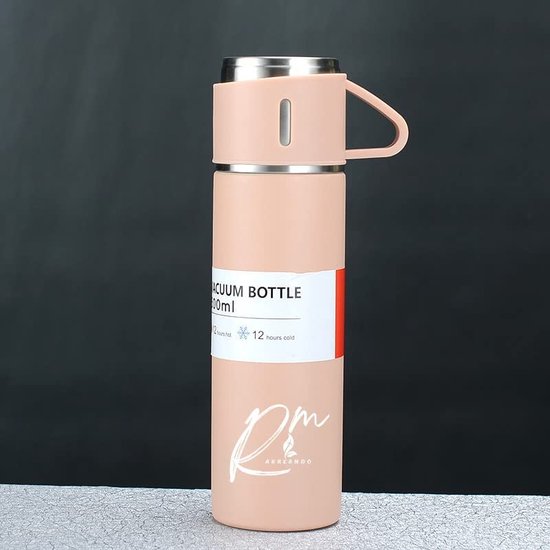 Bouteille thermos en acier inoxydable, 500 ml, avec 3 gobelets, garde