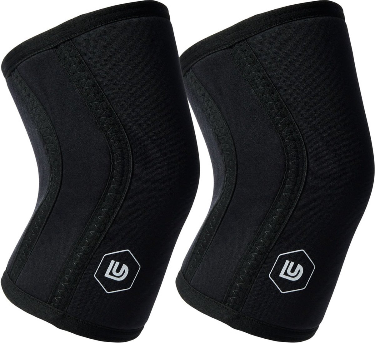 DoubleUnders - Knee Sleeves Zwart - 7mm Neopreen - Crossfit- Powerlifting - Maat XL