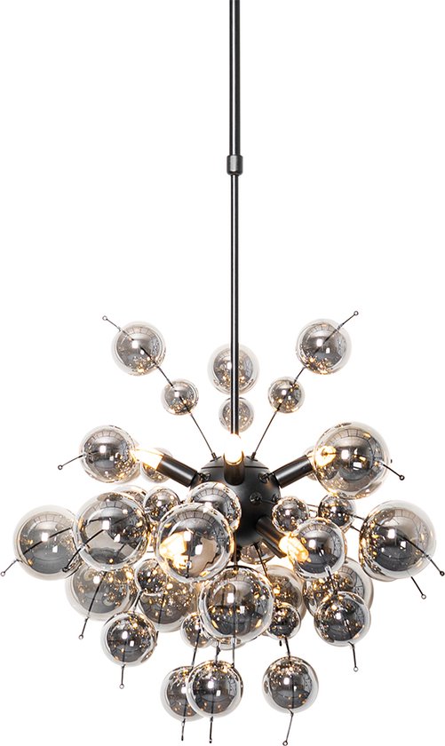 QAZQA explode - Design Hanglamp - 8 lichts - Ø 50 cm - Zwart - Woonkamer | Slaapkamer | Keuken