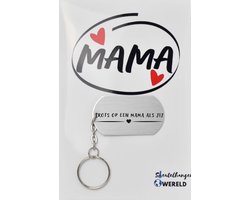 Trots op een mama als jij Sleutelhanger inclusief kaart- mama cadeau - moeder - Leuk kado voor je mama om te geven - 2.9 x 5.4CM