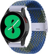 By Qubix Braided nylon bandje 20mm - Groen - blauw - Geschikt voor Samsung Galaxy Watch 6 - Galaxy Watch 6 Pro - Galaxy Watch 5 - Galaxy Watch 5 Pro - Galaxy Watch 4 - Galaxy Watch 4 Classic - Active 2 - Watch 3 (41mm)