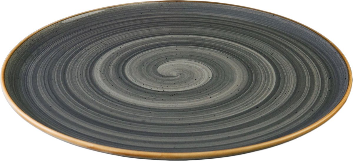 Bonna Premium Porcelain ADKBLM28CK Aura Dusk Plate Teller tief, Supenteller, 28cm, 1.7 Liter, Porzellan, blau, 1 Stück
