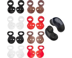 kwmobile anti-slip dopjes voor oordoppen - geschikt voor Samsung Galaxy Buds Live - Set van 16 - Van silicone in zwart / wit / rood / bruin
