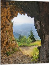 WallClassics - Drapeau - Vue sur les Montagnes brumeuses - Photo 60x80 cm sur drapeau polyester