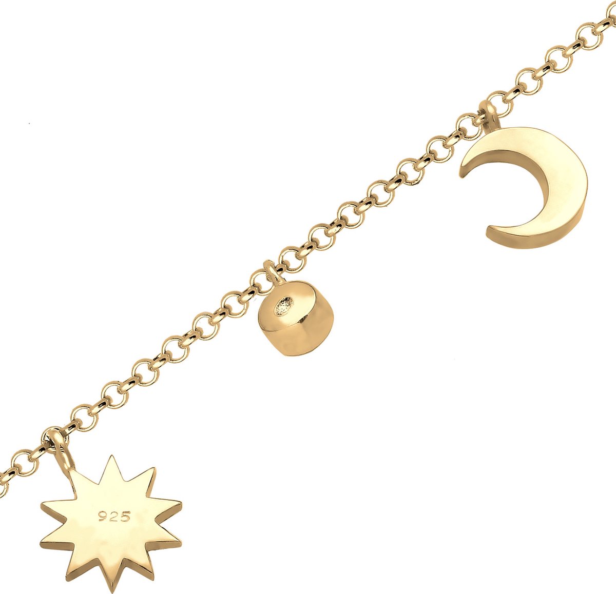 Elli Meisjes Armband Kinderen Halve Maan Hanger Symbool Astro In 925 Sterling Zilver