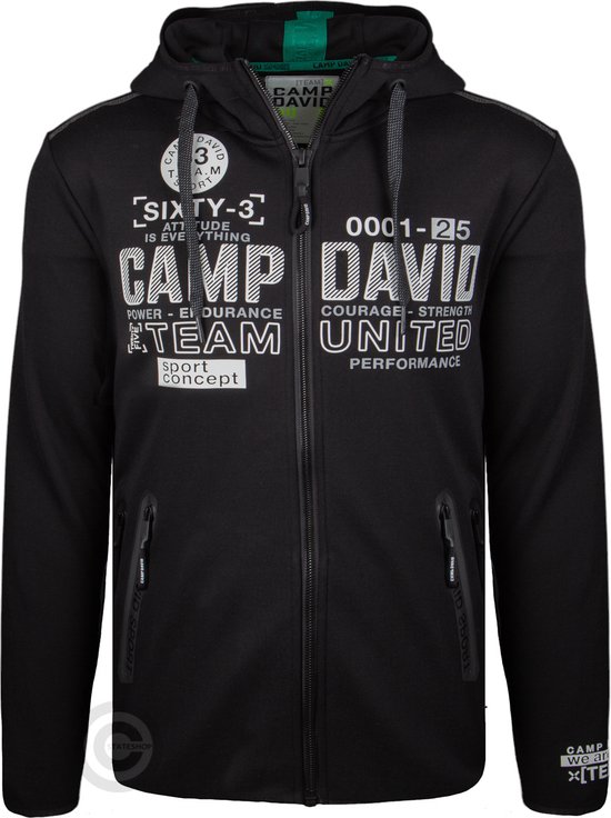 Camp David hoodie met logo artwork. zwart (XL) | bol.com