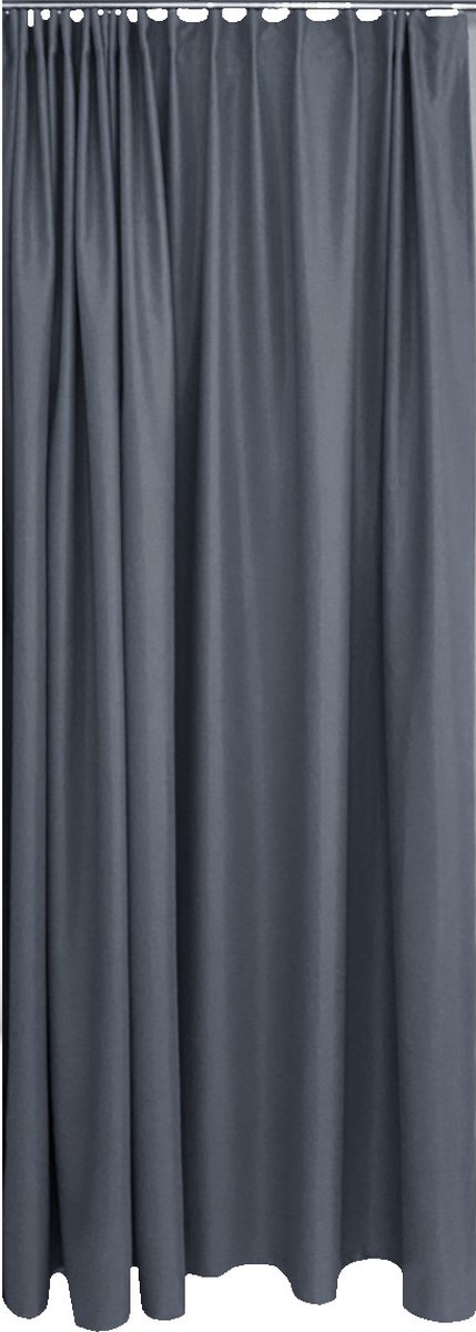 MAROYATHOME - George - Gordijn - Verduisterend - Plooiband - Isolerend - Kant en klaar - 150x250 cm - Donker Grijs