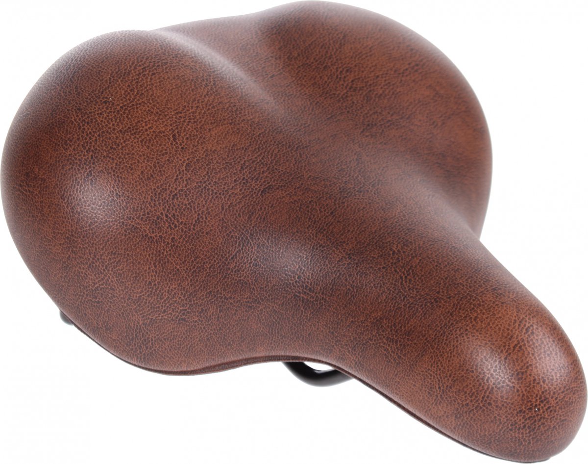 Selle Comfort Zadel Fietszadel - Retro Medium - Bruin met hangveren -