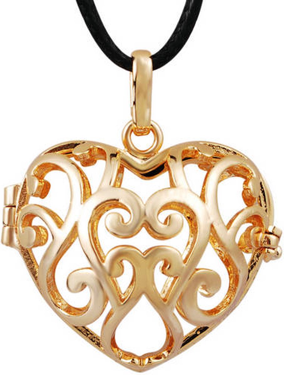 Goedkoopste Clariz klankbolhouder Goud hart locket - zwangerschapsbel houder - zwangerschapshanger - zwangerschapsketting - bola