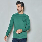 Twinlife Heren long sleeve logo embro - T-Shirts - Wasbaar - Ademend - Groen - 4XL