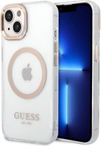 Guess Hoesje MagSafe Hard Case Metal Outline Geschikt voor Apple iPhone 14