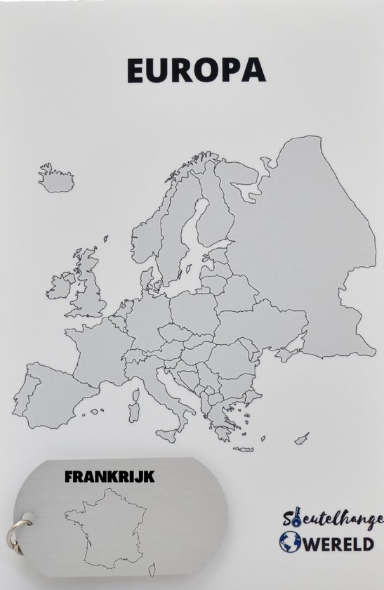 Frankrijk Sleutelhanger inclusief kaart – Frankrijk cadeau – beste land- Leuk kado voor je Vriend om te geven - 2.9 x 5.4CM